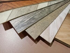 Floor panels on a hardwood floor.